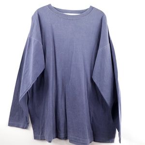 NOS Vintage 90s Streetwear Sleeve T Shirt Blue